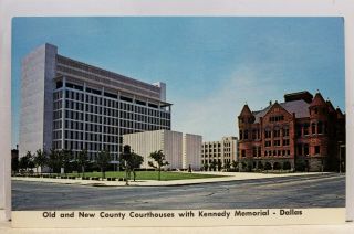 Texas Tx Dallas Kennedy Memorial County Court Houses Postcard Old Vintage Card