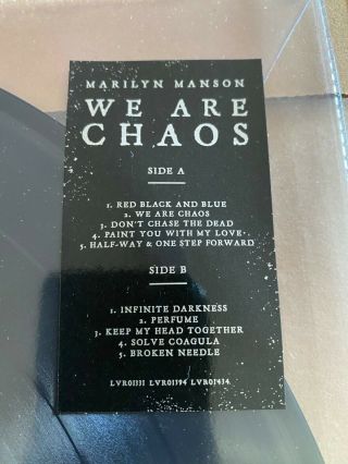 VERY RARE/NEW,  Marilyn Manson WE ARE CHAOS “Infinite Darkness” PIC DISC - 2