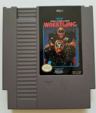 1989 Wcw World Championship Wrestling Nintendo Nes Cartridge Game - Road Warriors