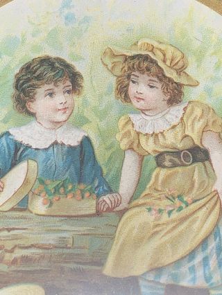 Antique Flue Cover Sweet Little Girl And Boy 5 1/4” Across 3