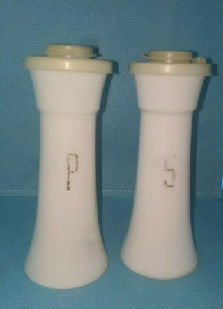Vintage Tupperware 718 Hourglass 6 " Pepper & Salt Shakers 629 Cap 634 Lid