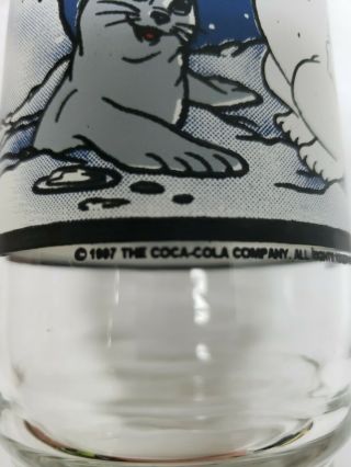 4 Coca Cola Polar Bear Drinking Glasses,  Coke Advertising Collectible 1997 16 oz 2