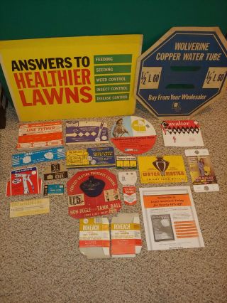 20 Vintage 50s/60s/70s Hardware Store Retail Display Signs,  Header Cards,  Sign
