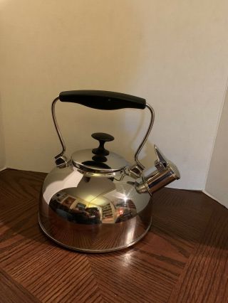 Chantal Whistling Tea Kettle Pot,  Lid Stainless Steel Sl37 - Link Silver 1.  8 Qt