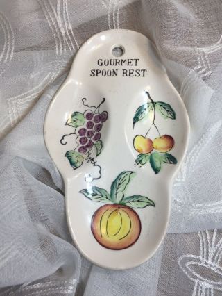 Vintage Gourmet Fruit Spoon Rest Made In Japan