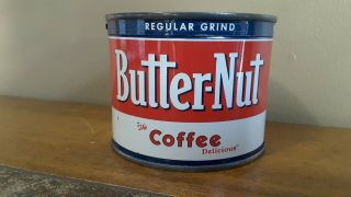 Vintage Butter - Nut Coffee Can Key Wind 1/2 Lb Advertising Tin