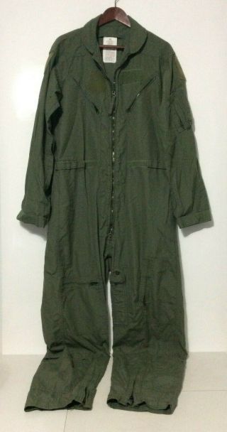 Us Air Force Coveralls Size 44 Long Flyers Cwu - 27/p Flight Suit Sage Green