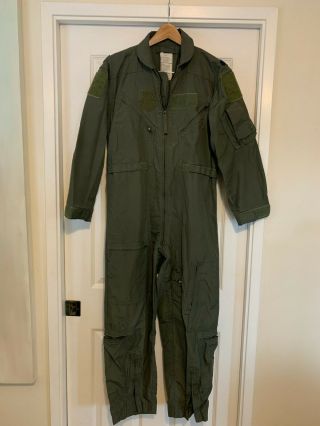 Usaf Lt Col Nomex Fire Resistant Flight Suit Green Cwu - 27/p - 42s