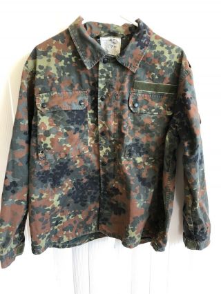 German Flecktarn Camo Shirt Jacket W Zipper.  Size M - L