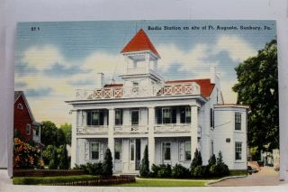 Pennsylvania Pa Sunbury Fort Augusta Radio Station Postcard Old Vintage Card Pc