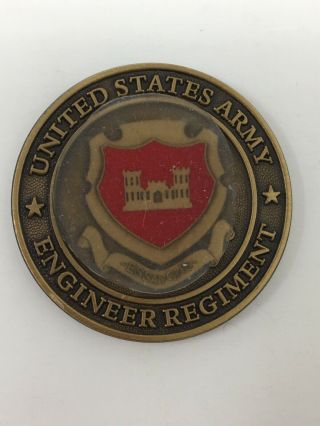 United States Army Engineer Regiment Essayons Brass & Enamel Challenge Coin