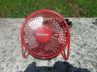 Red Lakewood Electric Fan Hv - 4 - 4” Desk Fan Great