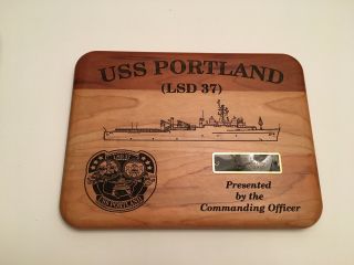 K4) Uss Portland Lsd - 37 United States Us Navy Landing Dock Ship Wall Plaque