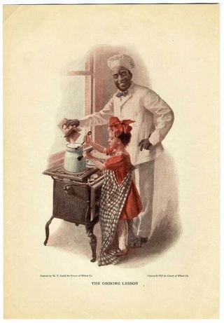 Cooking Lesson Cream Of Wheat Large Ad 1911 African American Cook Teaching Child