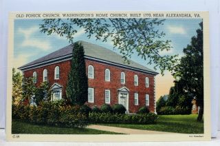 Virginia Va Alexandria George Washington Pohick Church Postcard Old Vintage Card
