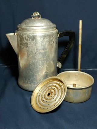 Vintage Enterprise (6 - 12 Cup) Aluminum Stovetop Percolator Coffee Pot,  Camping