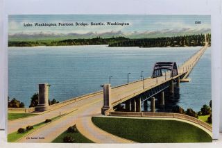 Washington Wa Seattle Lake Pontoon Bridge Postcard Old Vintage Card View Post Pc