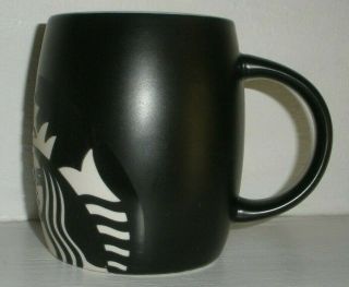 Starbucks 2011 Mermaid Siren Logo Barrel Shape Black Coffee Mug No Chips 2