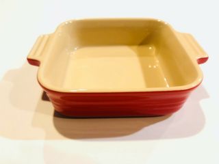 Le Crueset Red Heritage Square 6 " Stoneware Baking Dish - Retails $50 -