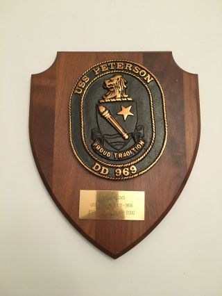 K2) Uss Peterson Dd - 969 United States Us Navy Spruance Destroyer Wall Plaque