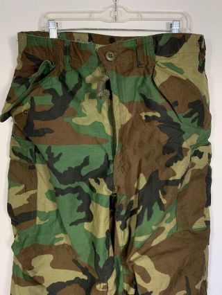 Vintage Us Army Woodland Camo Jump Pants 85 - C Size Medium Short Talon Zipper