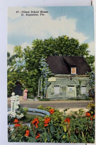Florida Fl St Augustine Oldest School House Postcard Old Vintage Card View Post