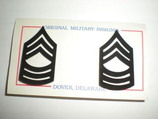 Us Army Master Sgt Subdued Metal Collar Rank - 1 Pair