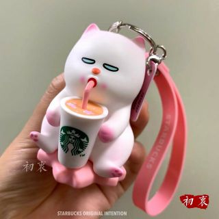 Starbucks 2020 China Pink Sakura Cat Vivicat Keychain