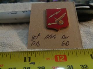 80th Anti Aircraft Artillery Battalion 6d Unit Crest,  Di,  Dui Pinback (draw E4)