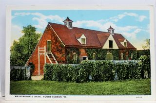 Virginia Va Mount Vernon George Washington Barn Postcard Old Vintage Card View