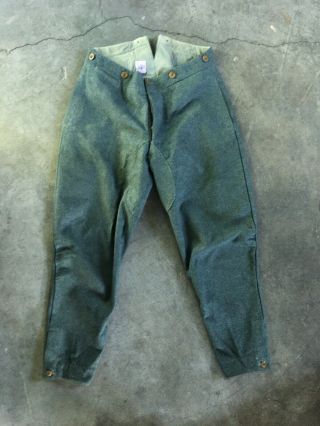 Vintage 30s Trousers Military Motorcycle Riding Authentic Ex Cond Stamped Buckle