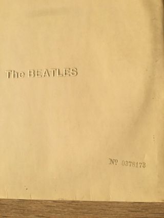 The Beatles: White Album By The Beatles (vinyl,  1968) Stereo,  No.  0378173