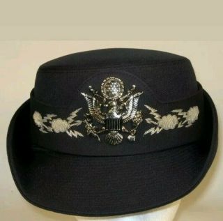 Vtg Usaf Us Air Force Officers Service Dress Blues Hat Cap
