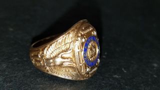 1944 Vintage WWII Pearl Harbor US Navy Yard C/o 10K Gold Ring 14.  7 Grams READ 2