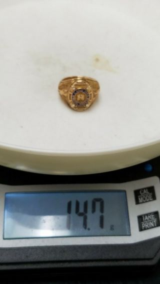 1944 Vintage WWII Pearl Harbor US Navy Yard C/o 10K Gold Ring 14.  7 Grams READ 3