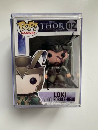 Funko Pop Loki From Thor The Mighty Avenger 02 Signed By Tom Hiddleston Vaulted