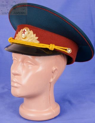 Russian Soviet Police Officer Parade Hat Cap Ussr Mvd Mia Size 57 Cm (7 1/8 Us)