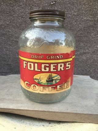 Vintage 1 Lb.  Folger 