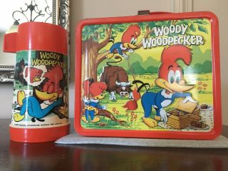Vintage Near 1972 Woody Woodpecker Lunchbox & Thermos