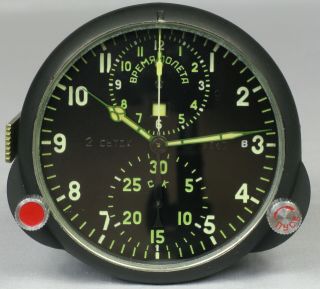 Soviet Airforce Cockpit Clock Acs - 1m " B " / Achs - 1m " B " Su/mig Jets