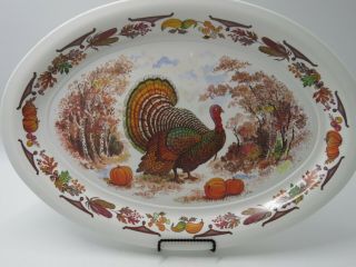 Vintage Oval Turkey Platter 21 " X 15 " Melamine