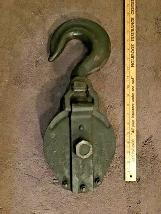 Vintage Wwii United States Army Service & Recovery Pulley - Heavy Equipment