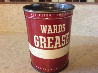 Vintage Montgomery Wards Grease Advertising Oil Can Can