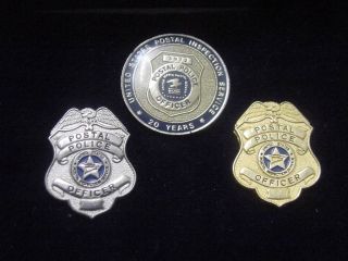 Vintage United States Postal Police Officer 2 Lapel Pin,  Lapel Pin 20years Serv
