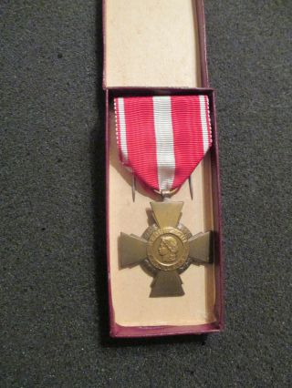 Older French Cross Of Valor In Its Box.  France.