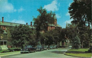 Vintage Chrome Postcard,  Old Cars Outside,  Maine General Hospital,  Portland,  Me
