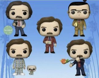 Sdcc 2020 Funko Pop Anchorman Set Of 5 W/ Official Sticker Confirmed Order