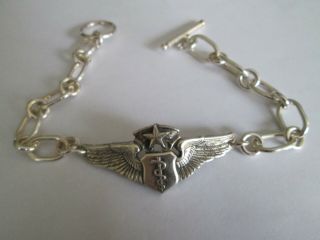 Vtg Air Force Chief Flight Surgeon Sterling Meyer Wings Hat Lapel Pin Bracelet