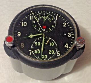 Achs - 1 (АЧС - 1) Ussr Russian Force Aircraft Cockpit Clock