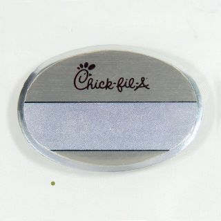 Chick Fil A Restaurant Uniform Employee Name Badge Tag Silver Oval Magnetic